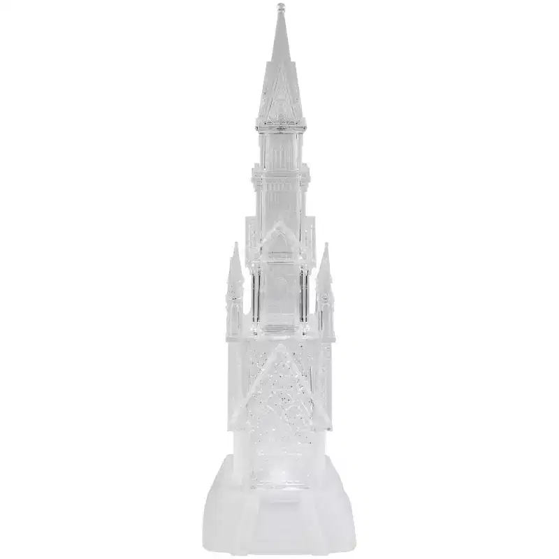 LED Lighted Castle Acrylic Christmas Decoration - 17.5