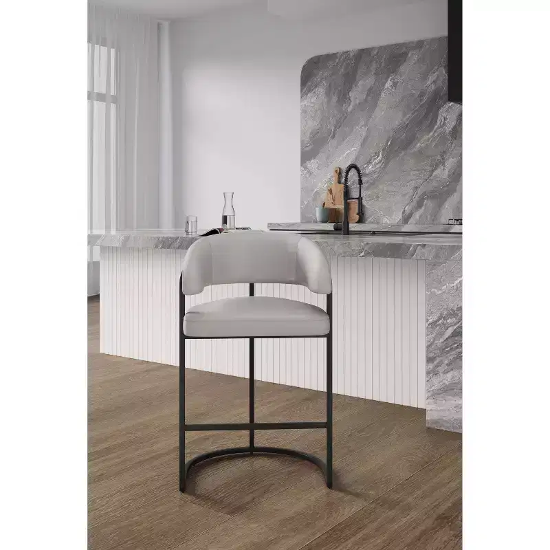 Modern Leatherette Upholstered Counter Height Barstool