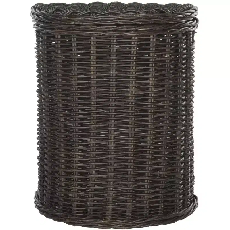 Natural Brown Rattan Laundry Hamper with Lid and Removable Liner