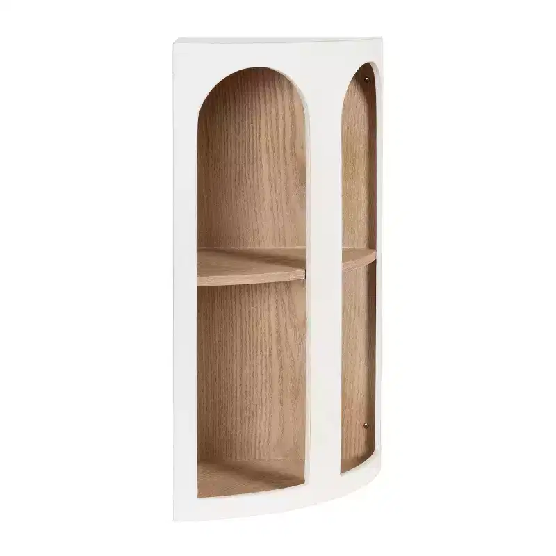 Kate & Laurel All Things Decor 16" Elloree Corner Shelf White/Natural