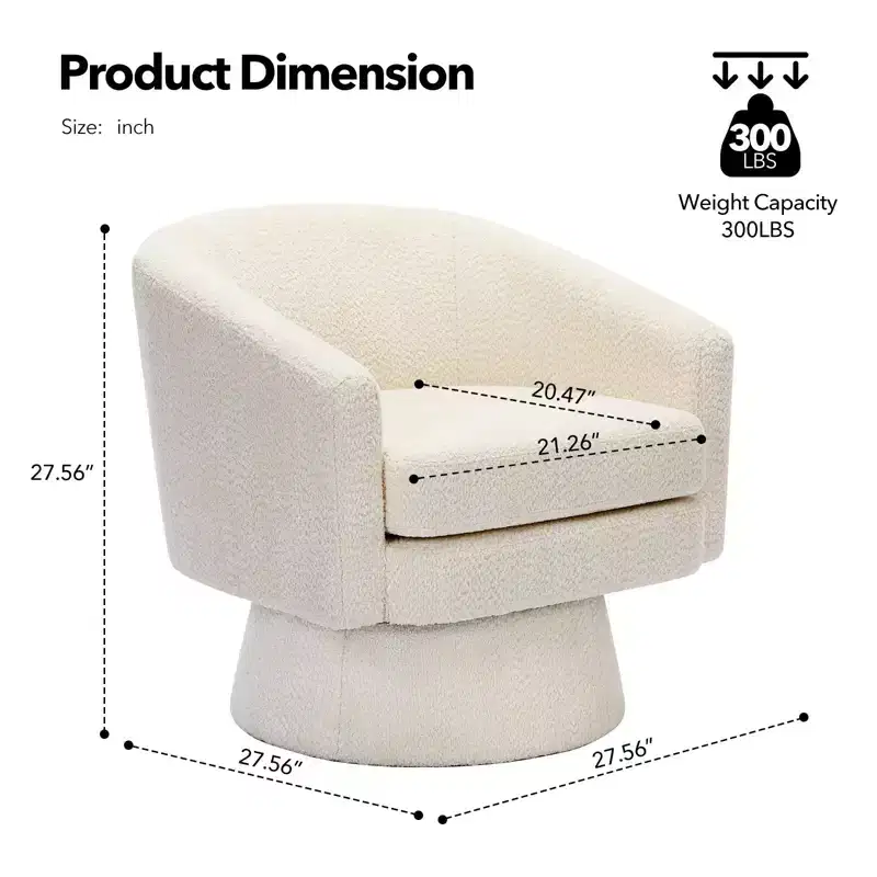 COZONY 28 Velvet Swivel Accent Chair with Ottoman, 360 Rotation, Ergonomic Support, Modern Round Armchair for Living Room, Bedroom