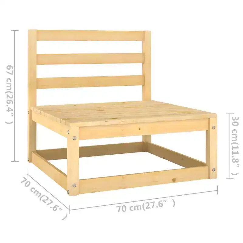 vidaXL Garden Lounge Set Pine Solid pine wood Modular