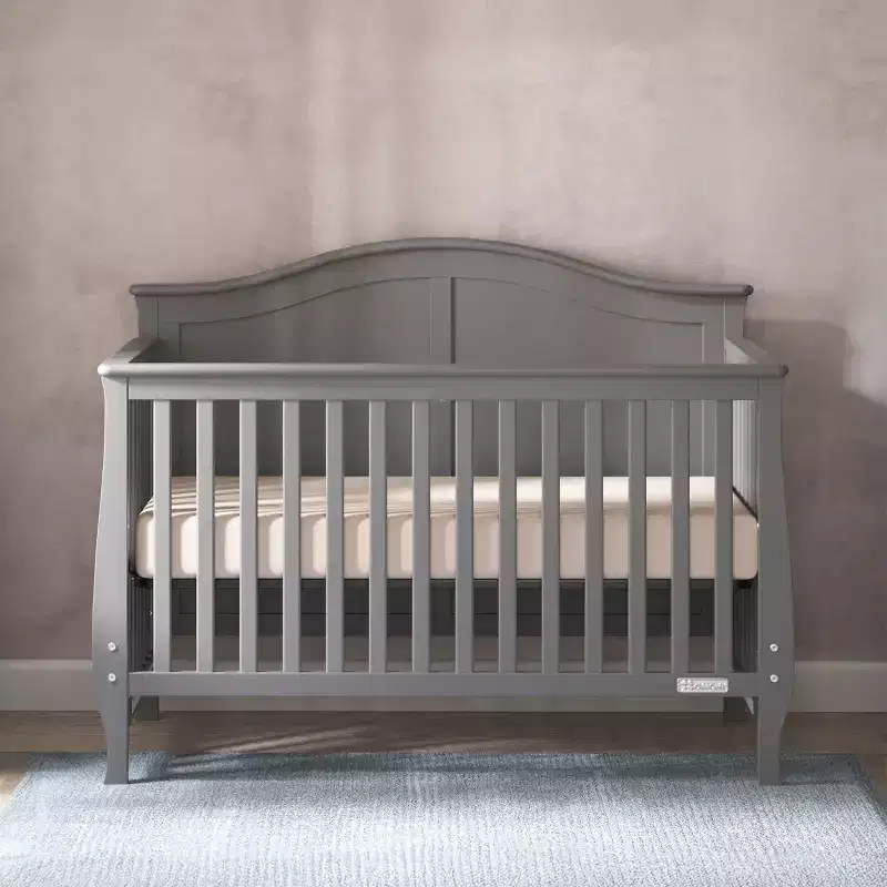 4-in-1 Convertible Crib, Converts to Day Bed, Toddler Bed and Full Size Bed, 3 Mattress Positions, Baby Safe Finish