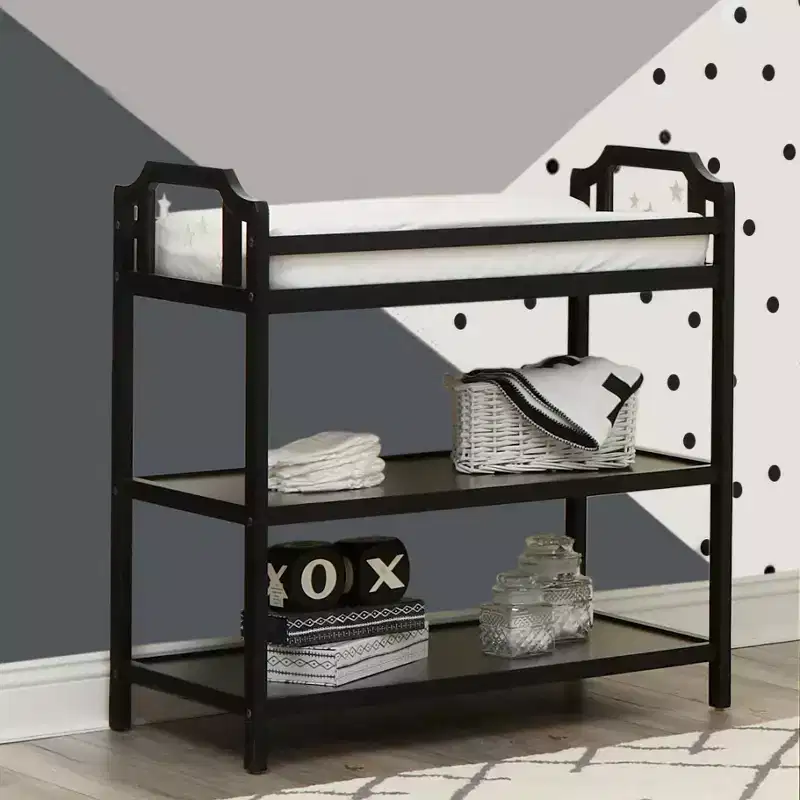 Baby Changing Table, Safe, Crib-Coordinating & Long-Lasting Versatility - Black