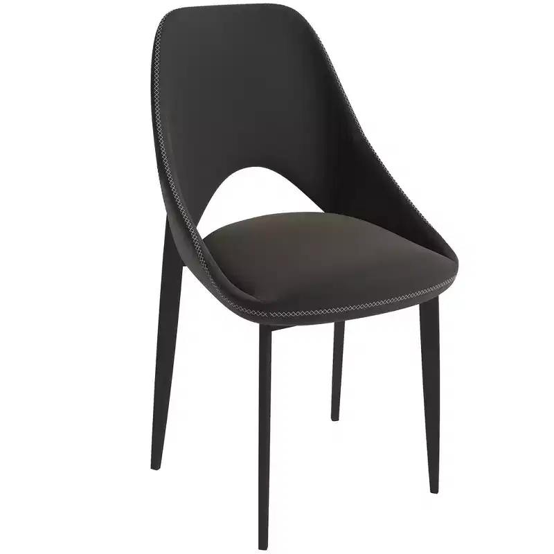 Amalfi Modern Dining Chair, Upholstered Fabric Seat with Metal Legs, Comfortable Accent Seating for Kitchen, Dining Room, or Office