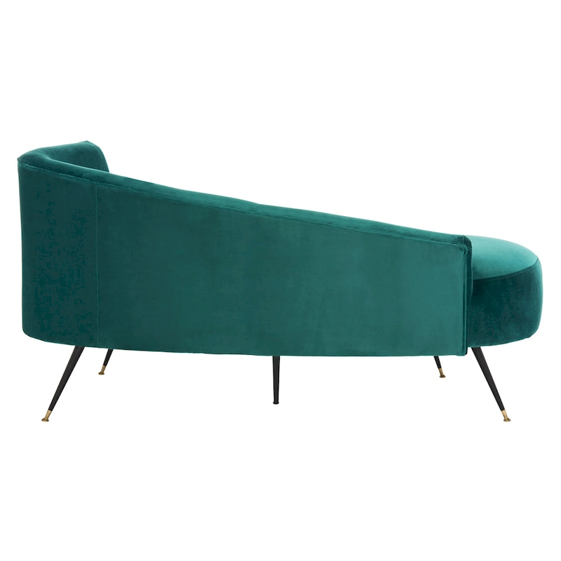 SAFAVIEH Helgrit Black/Gold Velvet Retro Glam Settee - 57.5 W x 27 D x 28 H - 58Wx27Dx28H