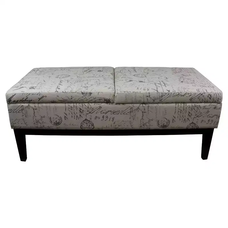 Old World Dual Lift Storage Bench Gray - Ore International