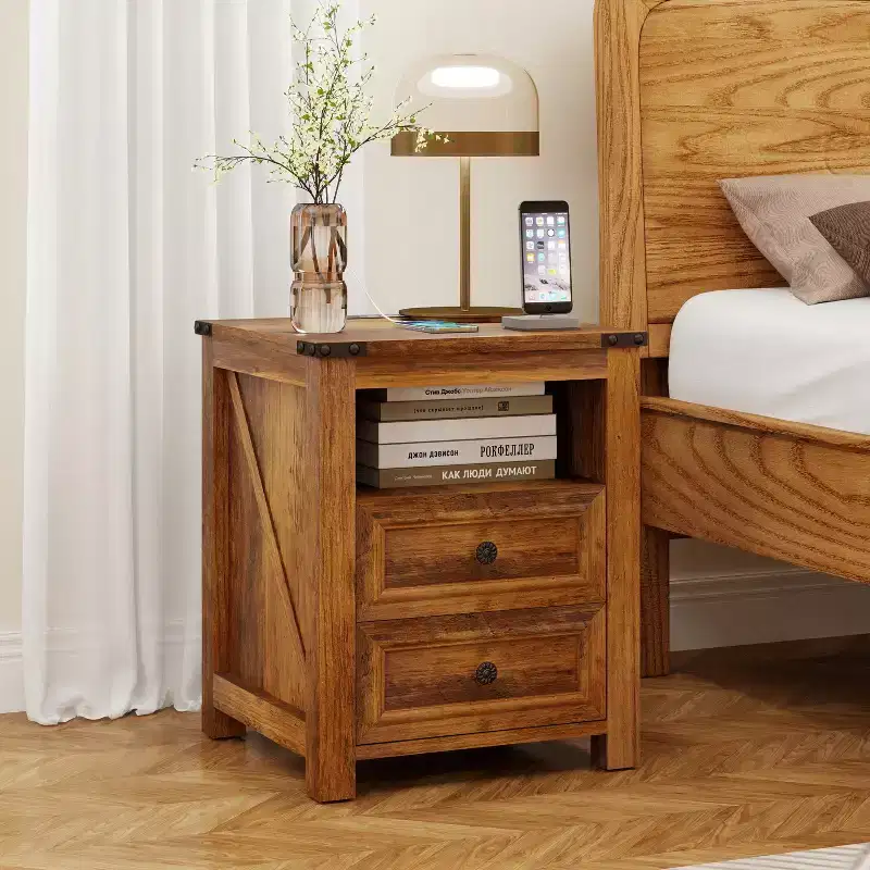 Wood Farmhouse Nightstand 18
