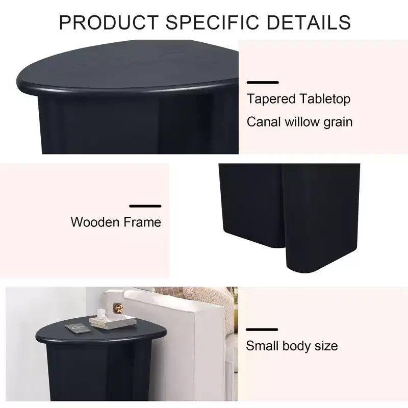 Zeus & Ruta 35.59 in. Tapered Tabletop Side Table