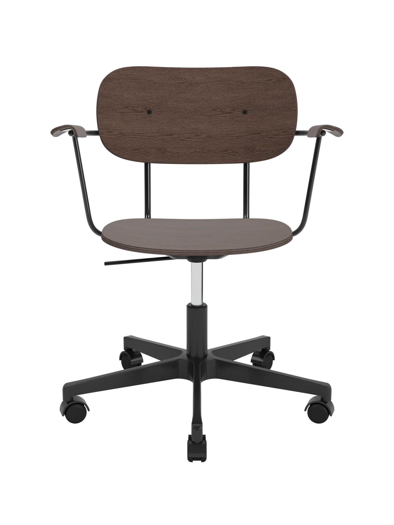 Task Chair with Wood Veneer ¨C Height-Adjustable, Flex Tilt, Swivel Base