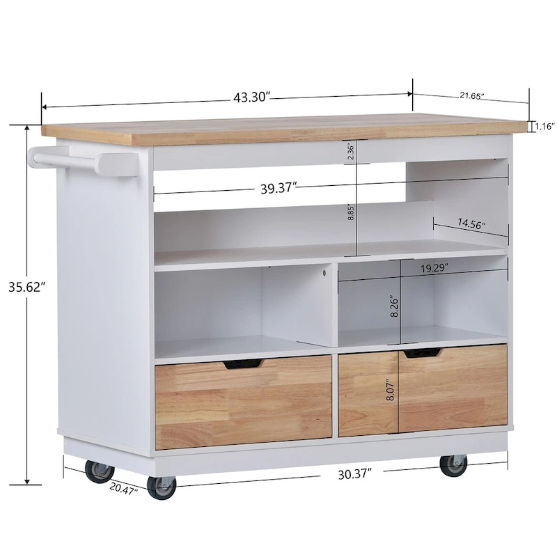 Two-sided Kitchen island Cart