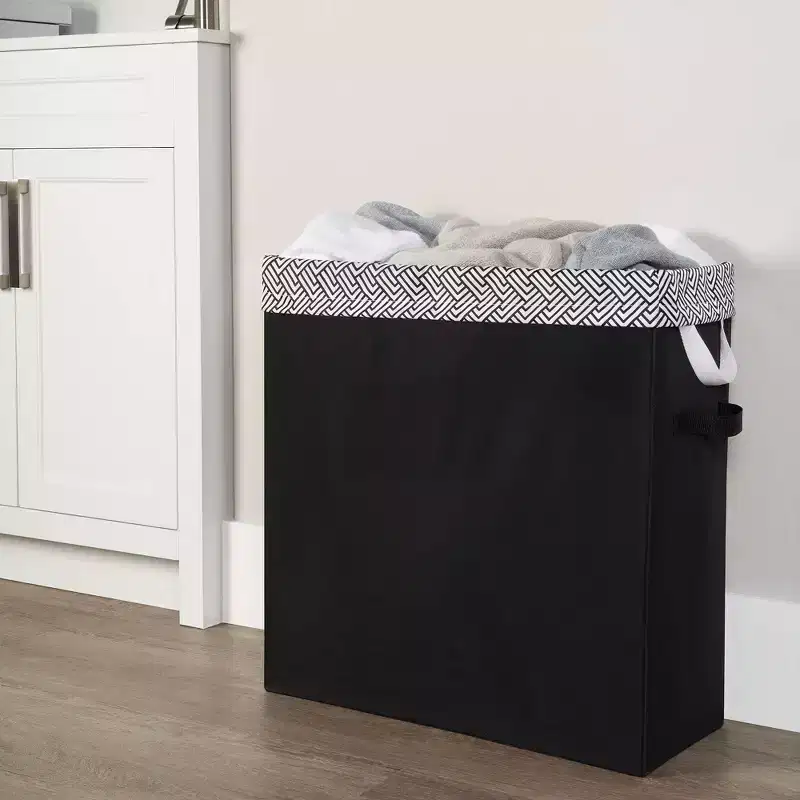 Neatfreak Slim Laundry Hamper with Removable Bag: Narrow Black Clothes Hamper, 70L Capacity, No Assembly Required