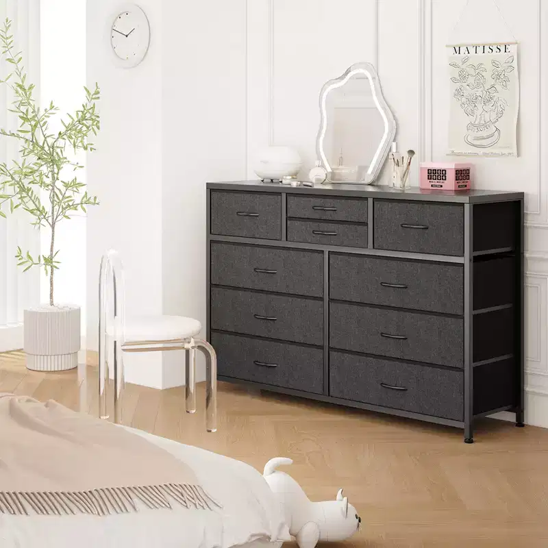 Storage drawers, 10-drawer dresser, modern TV cabinet, spacious storage space, suitable for bedroom, corridor, entryway