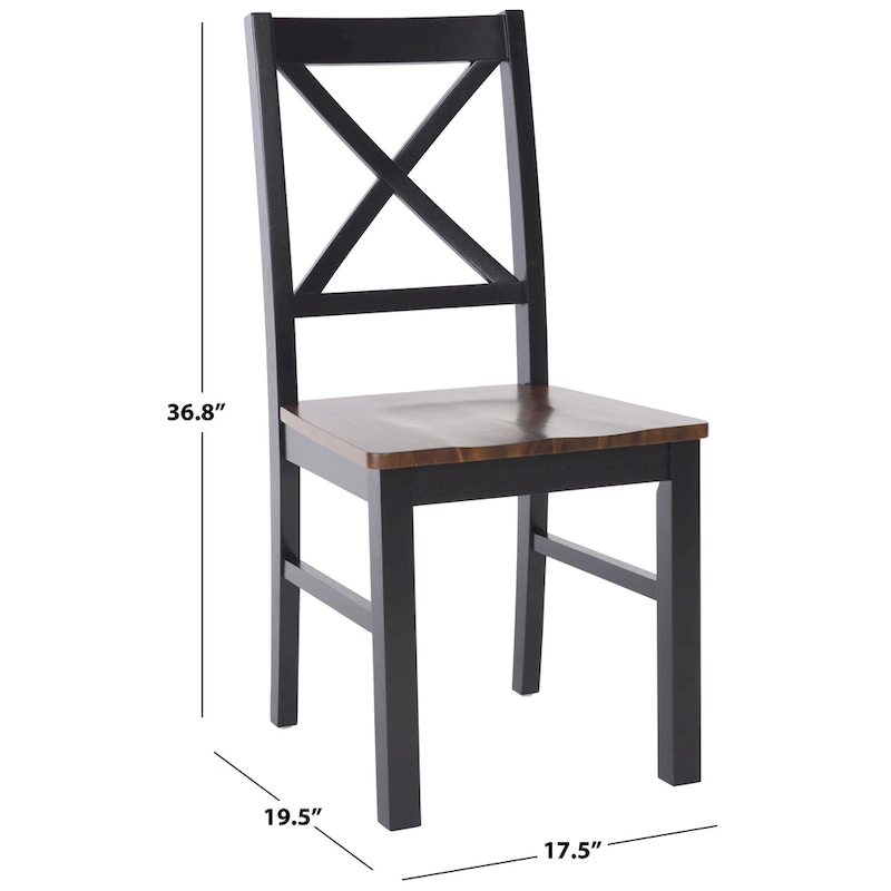 SAFAVIEH Concetta White/Natural Dining Chair - 17.5 W x 19.5 L x 37 H - 18W x 20D x 37H