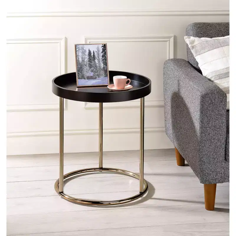 21.75 Mid-Century Lipped Edge Accent Table -