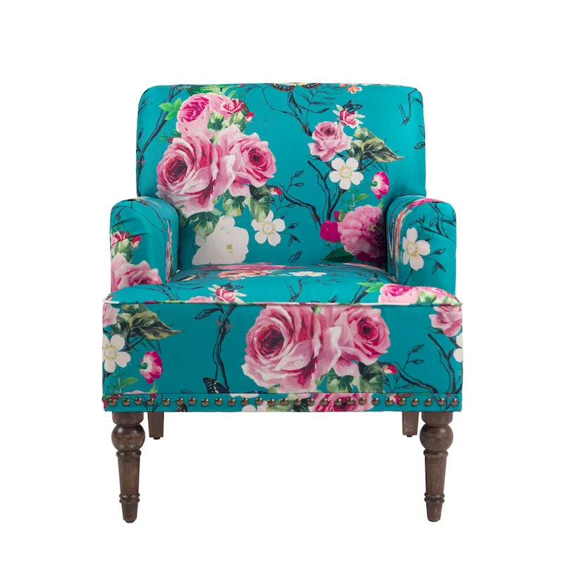 Traditional Upholstered Stripe Accent Chair Modern Armchair