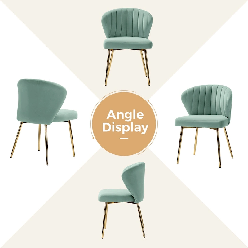 Luna Modern Glam Upholstered Tufted Back Side Accent Dining Chair with Small Base by HULALA HOME