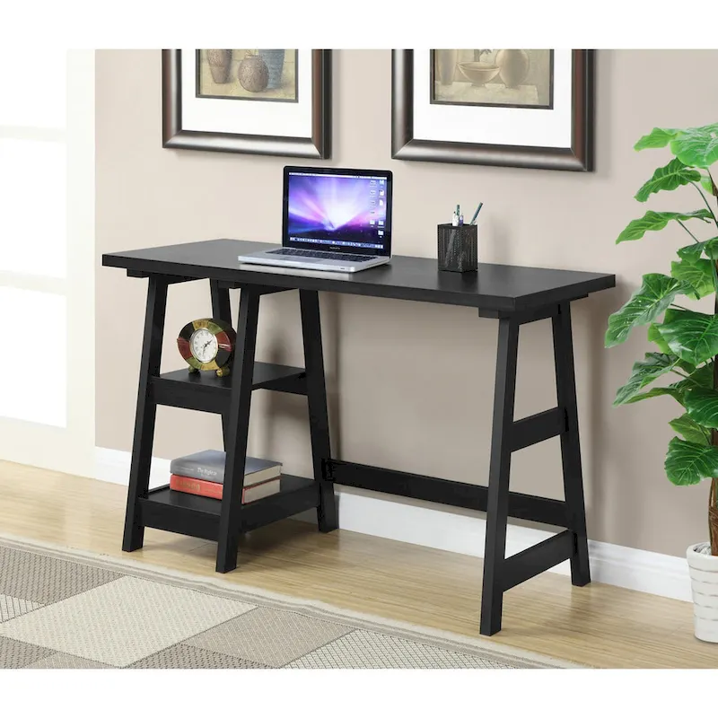 Trestle Desk with Shelves