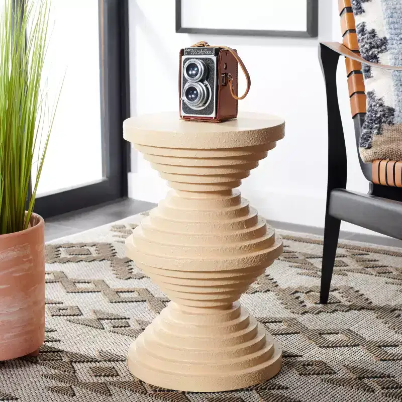 Round Stacked Disc Accent Table