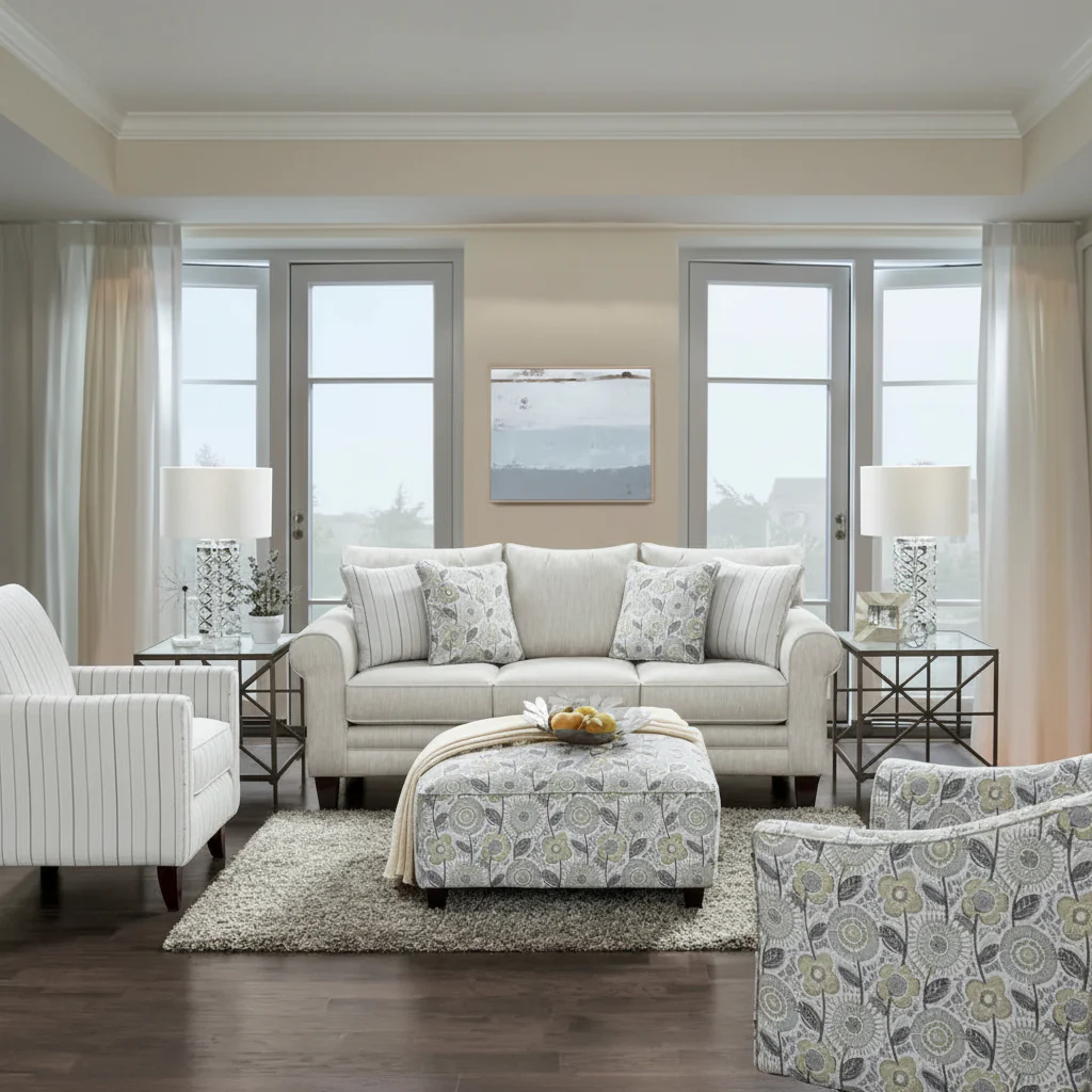 Accent Chair with Flared Arms & Reversible Seat Cushion