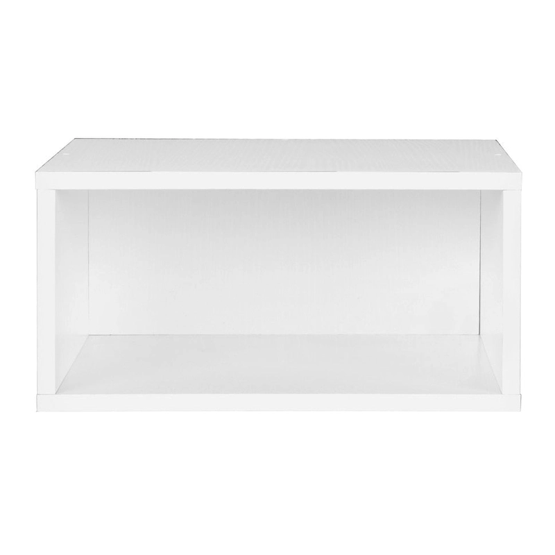 Noble Connect Half Size Stackable Storage Cube- White Wood Grain