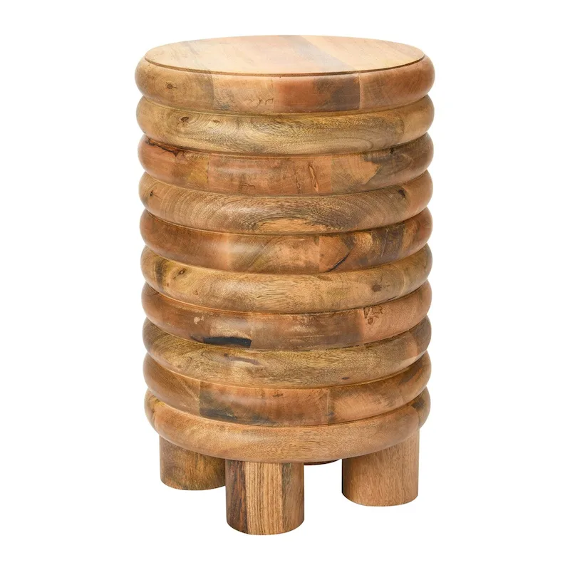 Dossier Vintage Solid Wood End Table or Stool