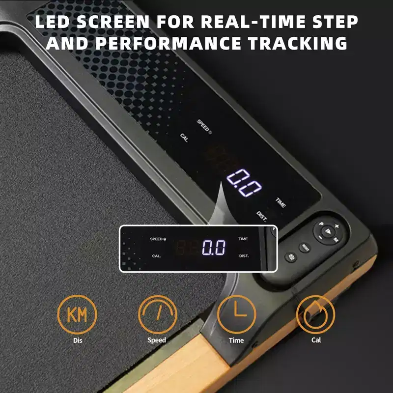 Okak 6% Incline Walking Pad Treadmill with LED Display, Under Desk Treadmill with Upright Stand, Portable Treadmill for Home, Office, Black