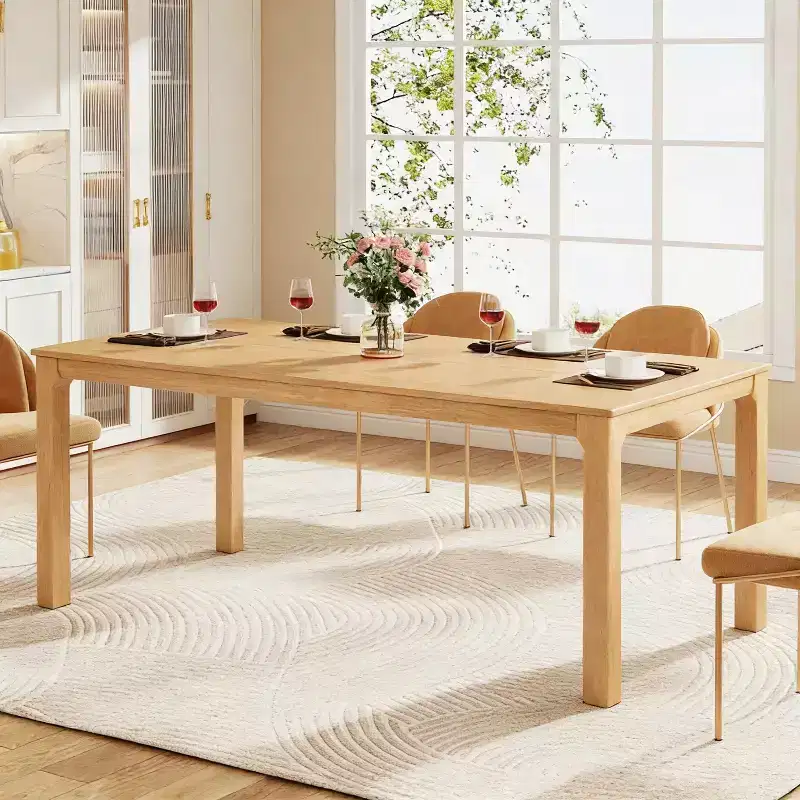 Christopher Knight Home Bradley Modern Minimalist 70 Solid Rubber Wood Rectangular Dining Table