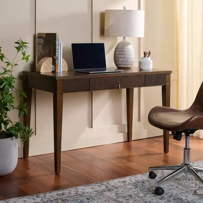 Amila Single Drawer Desk - Dark Brown - SEI
