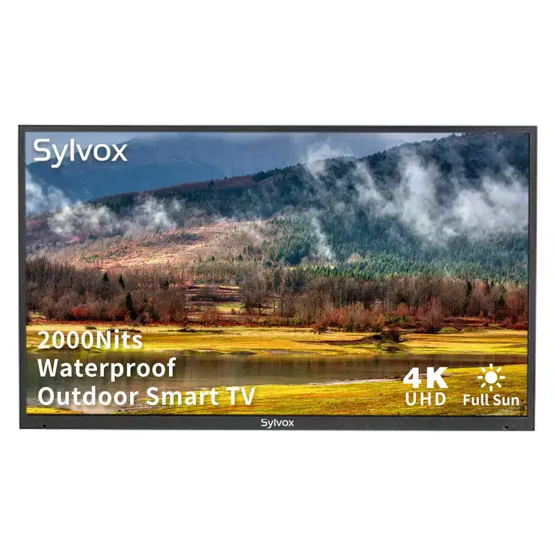 SYLVOX Outdoor TV, 43 Full Sun Outdoor Smart TV, 2000nits 4K UHD HDR, IP55 Waterproof Outside TV Built-in APP, Support WiFi Bluetooth(Pool Series)