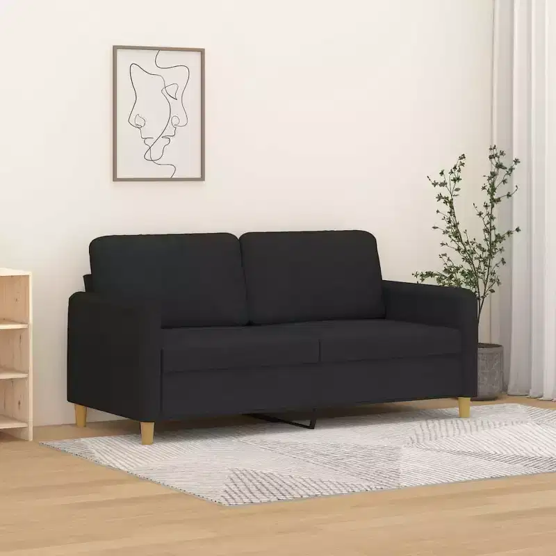 2-Seater Sofa Black 55. 1 Fabric
