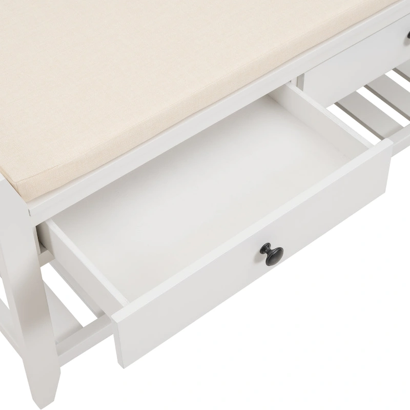 Multi-purpose Shoe Rack with Cushioned Seat and Drawers