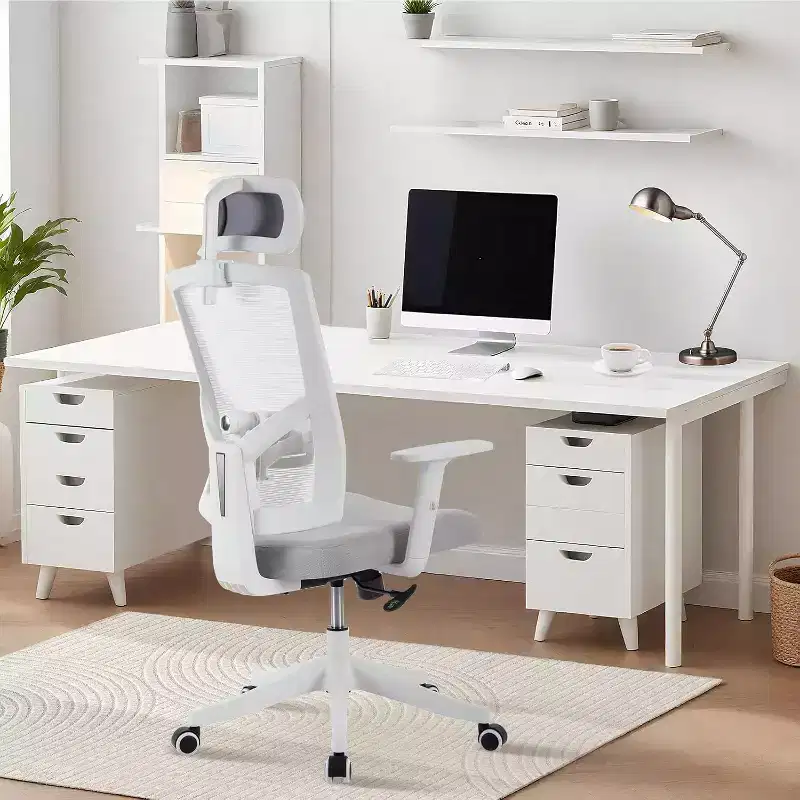 Ergonomic Mesh Desk Chair | Padded Headrest & Wheels | Gaming/Office Chair for E-Sport Room, Office, Bedroom
