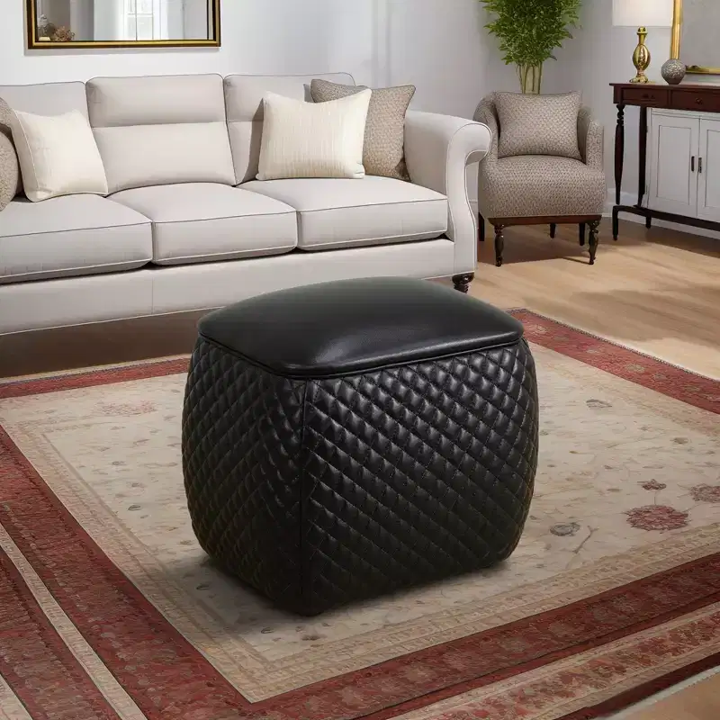 AndMakers Faux Leather Rectangular Ottoman