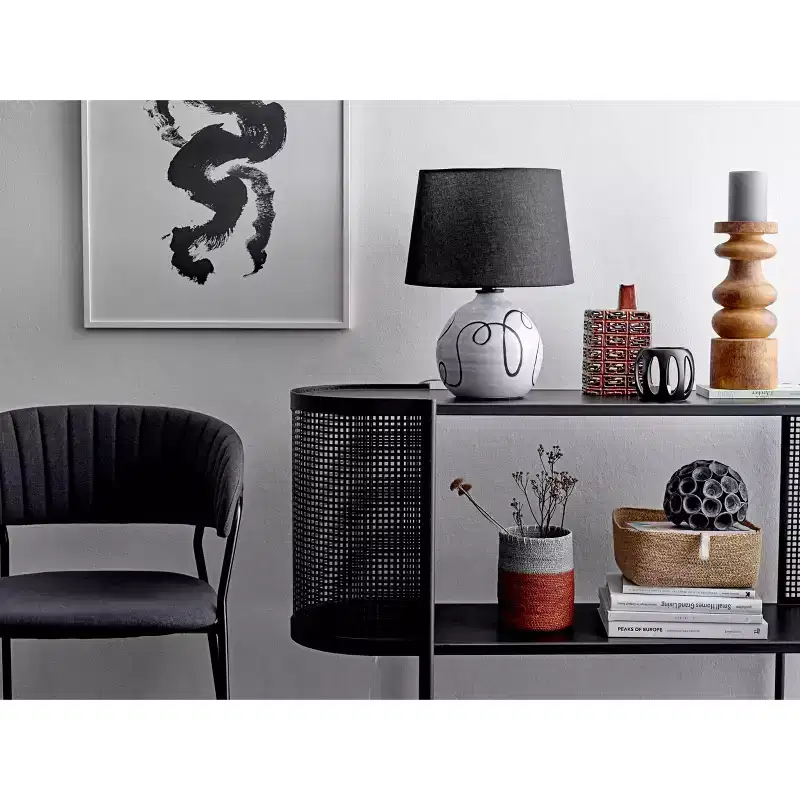 Storied Home Metal Console Table with Shelf for TVs up to 40" Black