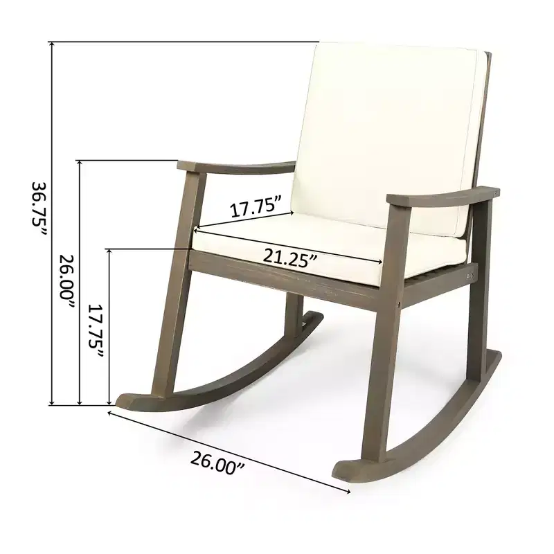 Christopher Knight Home Murad Modern Patio Acacia Wood Rocking Chair with Cushions
