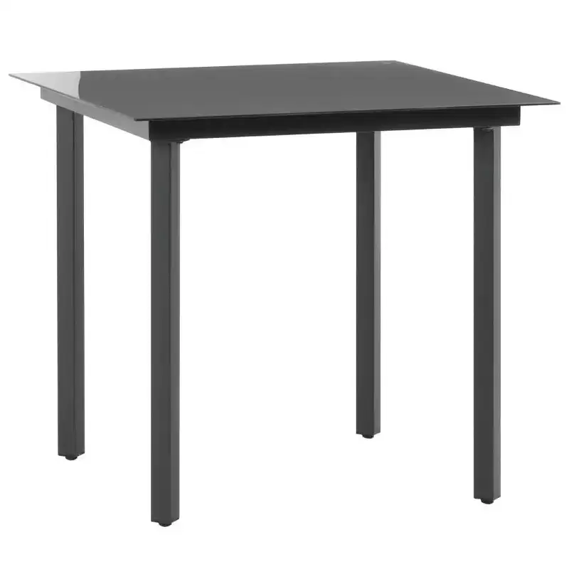 vidaXL Dining Set Black PVC rattan Medium Durable Dining Set Square