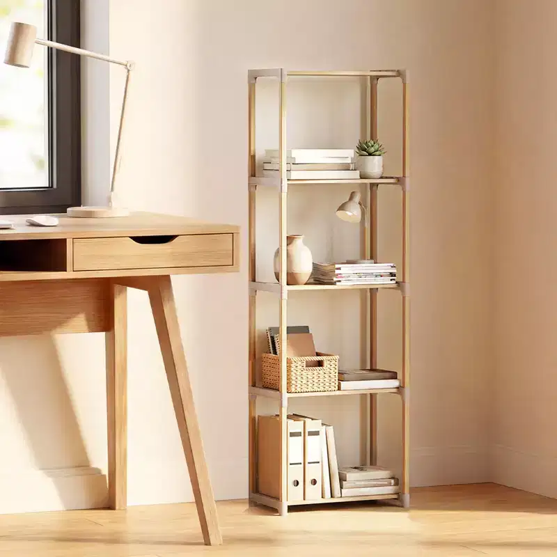 Gymax 2PCS Freestanding 5-Tier Bookshelf w/ Splinter-Free Storage Shelves for Home