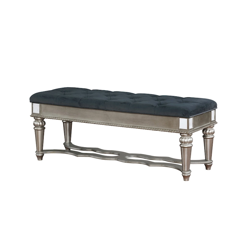 Zeln Traditional Fabric Tufted Upholstered Accent Bench by Furniture of America