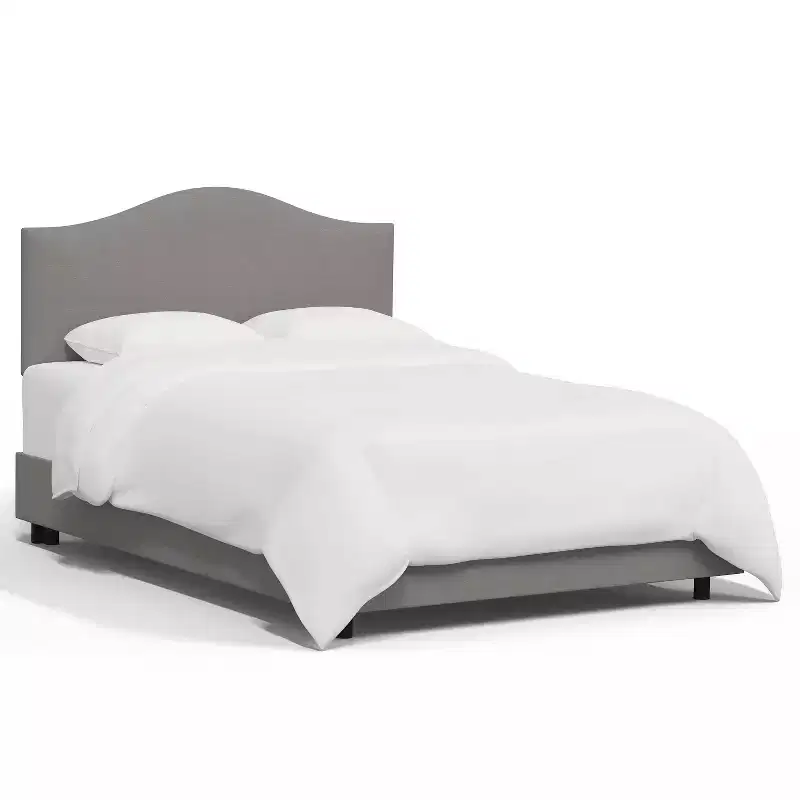 Curved Camelback Upholstered Panel Bed