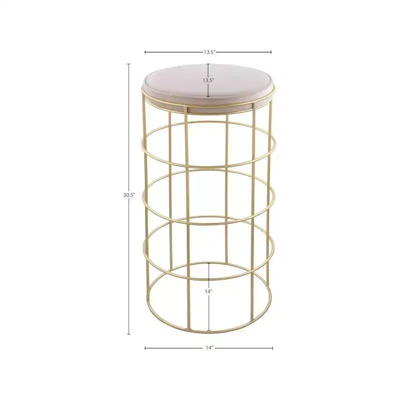 Cream Velvet Bar Stool