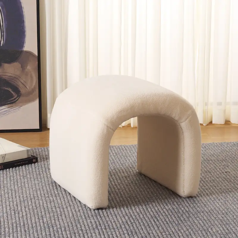 SAFAVIEH Alize Curved Waterfall Velvet Ottoman