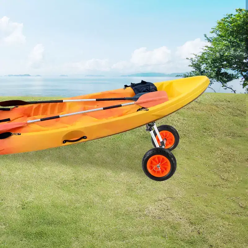 Heavy Duty Kayak Cart, 280lbs Load Capacity, Detachable Canoe Trolley Cart with 10'' Solid Tires, Adjustable Width & Top Foam Protection