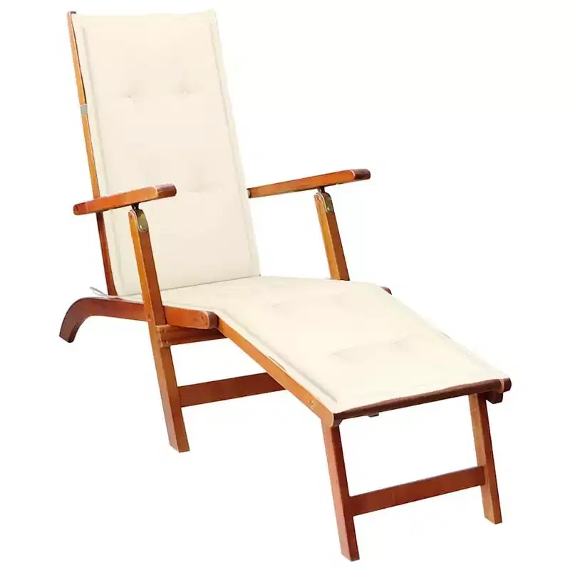 vidaXL Deck Chair Solid Acacia wood Standard Foldable Deck Chair
