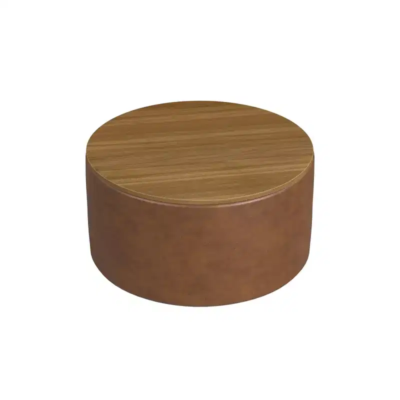 Wood Top Storage Ottoman - HomePop