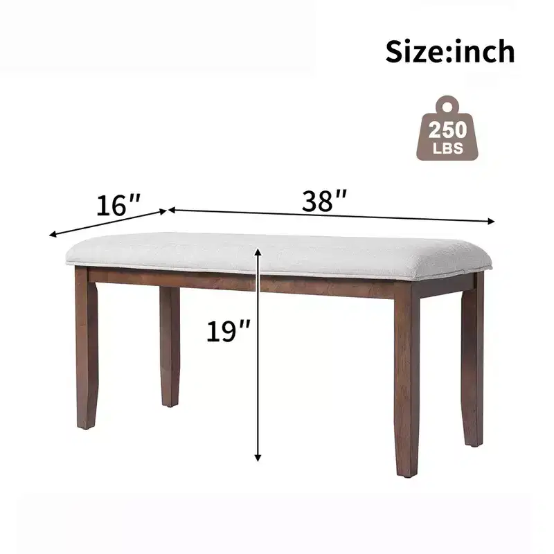 TUYOHW 38 Modern Ottoman Bench with Upholstered Entryway Shoe Bench with Wood Legs Versatile Foot Stool for Living Room,Bedroom,Hallway