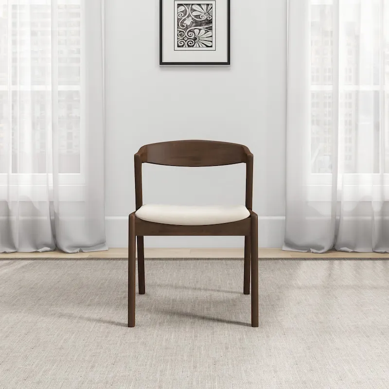 Solid Wood Cream Dining Chair (Set Of 2)