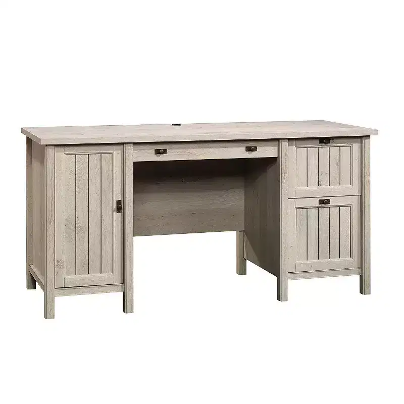 Brown Wood Computer Desk with Drawer, Single