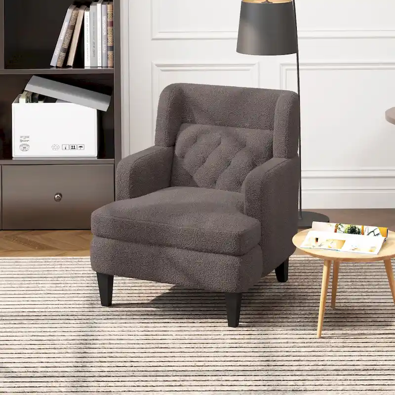 Modern Fabric Accent Chair with Cushion Back