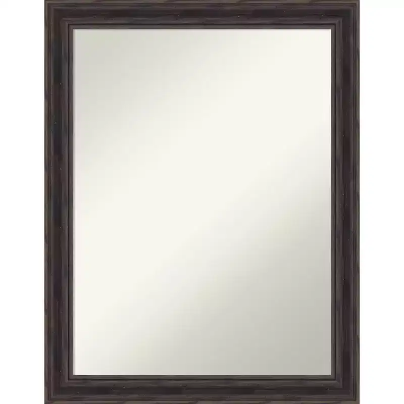 Amanti Art Rustic Pine Narrow Non-Beveled Wood Bathroom Wall Mirror Wall Mirror